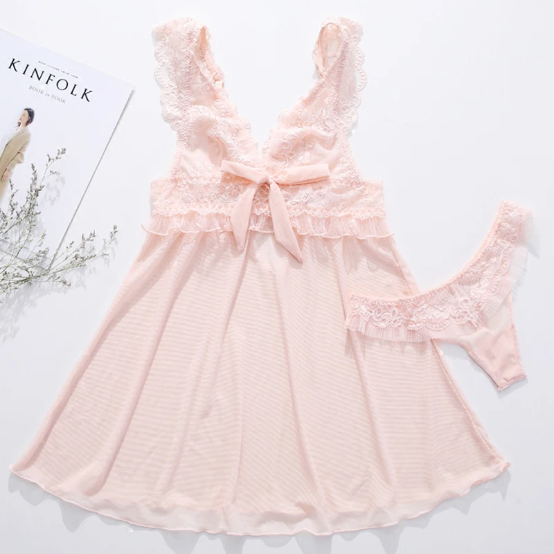 2018 Sexy Lace Floral Pyjama Femme Fashion girls panties Women Nightgown V-neck woman Sleepwear ladies Homewear with panty
2018 Sexy Lace Floral Pyjama Femme Fashion girls panties Women Nightgown V-neck woman Sleepwear ladies Homewear with panty