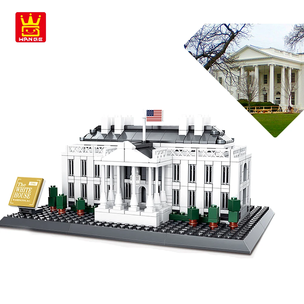 WANGE 7018 Architecture USA White House of Washington Building Blocks Sets City Bricks Classic Skyline Model Gifts Toys 4214
WANGE 7018 Architecture USA White House of Washington Building Blocks Sets City Bricks Classic Skyline Model Gifts Toys 4214