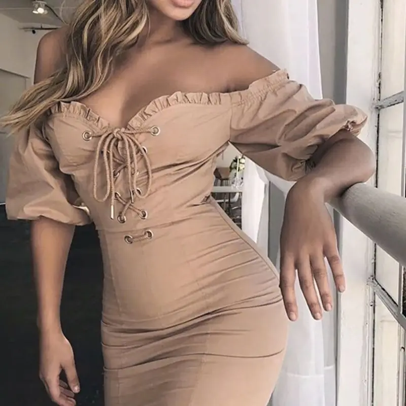 Spring and summer sexy nightclub style short word collar wood ear slim tie rope wrapped chest solid color dress
Spring and summer sexy nightclub style short word collar wood ear slim tie rope wrapped chest solid color dress