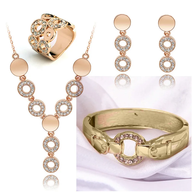 round wedding fashion design Wholesales gold-color circle Pendant necklace earrings rings bracelets Jewelry Sets
round wedding fashion design Wholesales gold-color circle Pendant necklace earrings rings bracelets Jewelry Sets