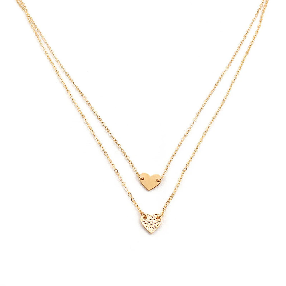 Golden Alloy Necklace Loving Heart Fashion Elegant Choker Jewelry Hanging Pendant for Girls | Украшения и аксессуары