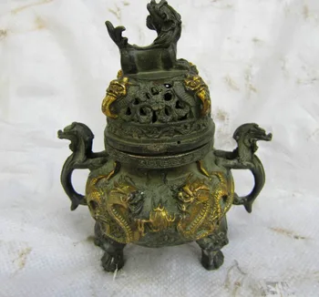 christmas Chinese pot Incense Burner bronze with lid carving Dragon Qianlong antique halloween 
christmas Chinese pot Incense Burner bronze with lid carving Dragon Qianlong antique halloween