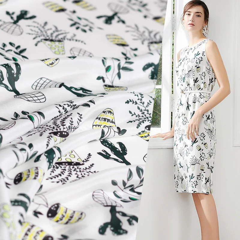 Pearlsilk 12momme Crepe de Chine Flowerpot Printed 100%Mulberry Silk Materials Summer Dress DIY clothes fabrics Freeshipping
Pearlsilk 12momme Crepe de Chine Flowerpot Printed 100%Mulberry Silk Materials Summer Dress DIY clothes fabrics Freeshipping