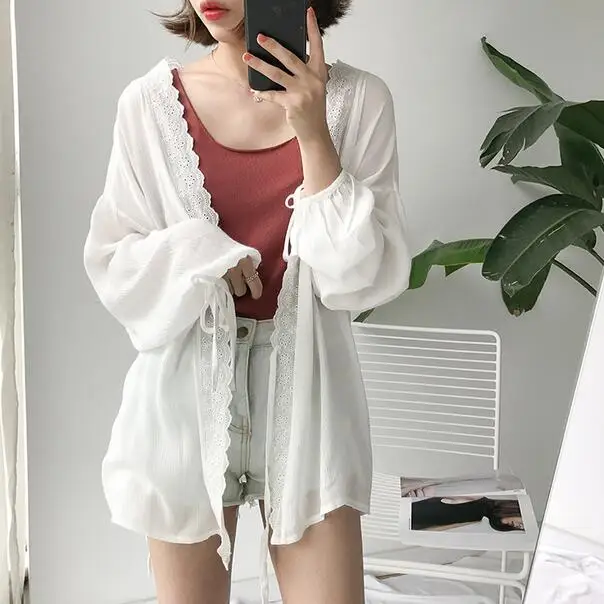 Lace patchwork Women Long Sleeve Cardigan Summer Beach Cover Up Cape Tops Blouses womens DW201
Lace patchwork Women Long Sleeve Cardigan Summer Beach Cover Up Cape Tops Blouses womens DW201