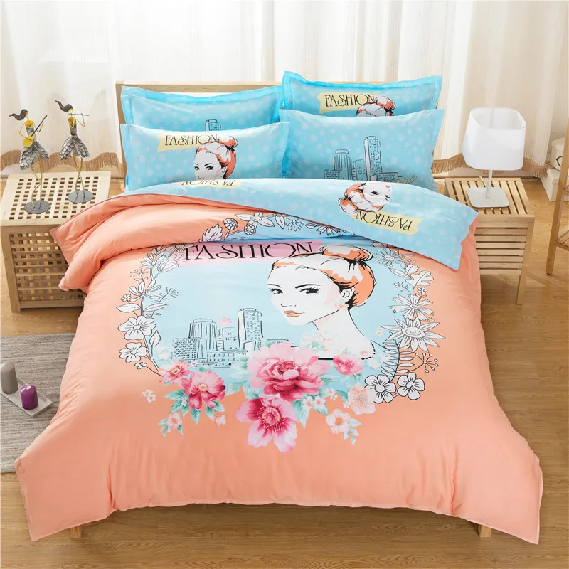 Fashion Print 3/4pcs pink roses beauty print bedding sets duvet cover blue bed sheet pillowcase adult/girl cotton home textiles
Fashion Print 3/4pcs pink roses beauty print bedding sets duvet cover blue bed sheet pillowcase adult/girl cotton home textiles