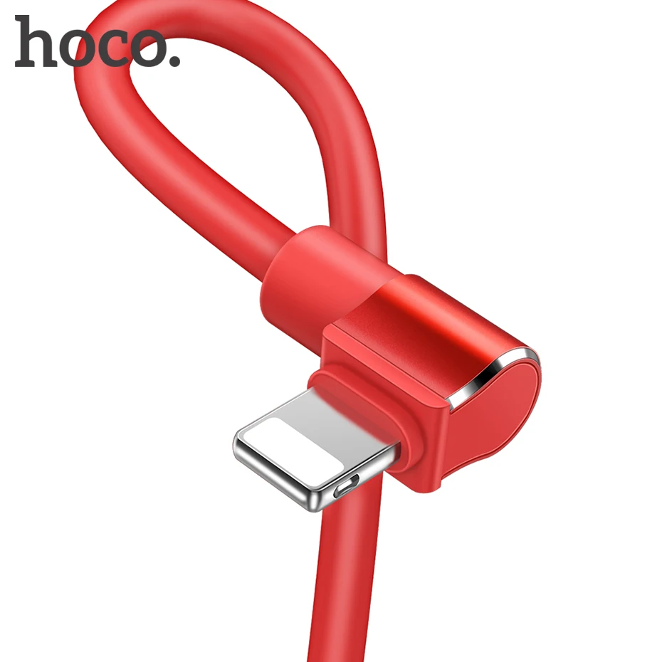 

HOCO USB Charging Cable for Lightning to USB Fast Charge Data Sync Cable 2A L Shape 90 degree Wire for iPhone XS MAX XR 7 8 plus