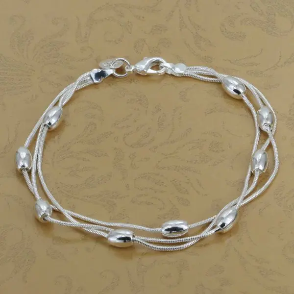 H236 Wholesale! Silver plated bracelet , silver fashion jewelry charm bracelet Three Line Gloss Ball Bracelet
H236 Wholesale! Silver plated bracelet , silver fashion jewelry charm bracelet Three Line Gloss Ball Bracelet