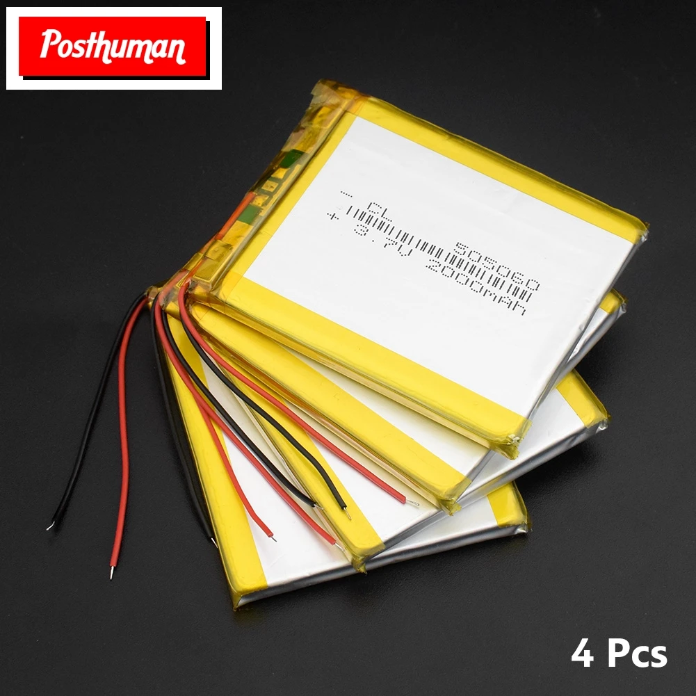 

505060 3.7v 2000mAh Polymer Lithium Rechargeable li-ion Lipo cells Lithium Li-Po Battery For interphone Bluetooth speaker POS