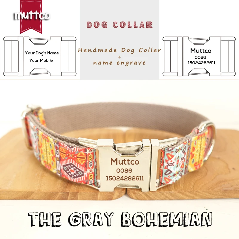 MUTTCO retailing self-design personalized pet collar THE GRAY BOHEMIAN unique folk style dog collars and leashes 5 sizes UDC051
MUTTCO retailing self-design personalized pet collar THE GRAY BOHEMIAN unique folk style dog collars and leashes 5 sizes UDC051