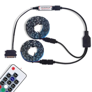 1set DC 12V 0.5m 1m 1.5m 2m SATA Interface RGB LED Strip Light 60LEDs/m Diode Tape & RF Wireless Controller for PC Computer Case
1set DC 12V 0.5m 1m 1.5m 2m SATA Interface RGB LED Strip Light 60LEDs/m Diode Tape & RF Wireless Controller for PC Computer Case