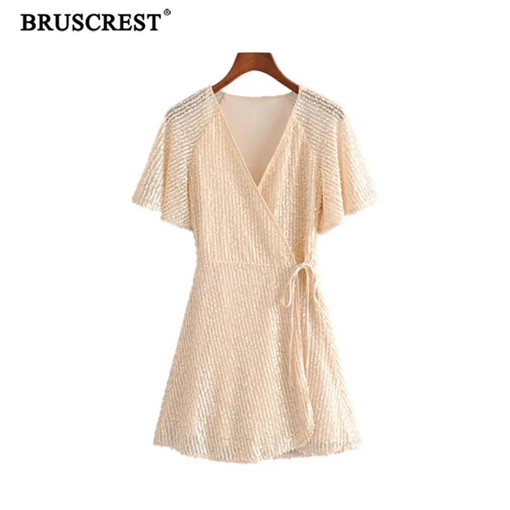 2019 Sexy V neck wrap mini dress vintage boho sequin lace up casual short sleeve summer dress female dresses koream vestidos
2019 Sexy V neck wrap mini dress vintage boho sequin lace up casual short sleeve summer dress female dresses koream vestidos