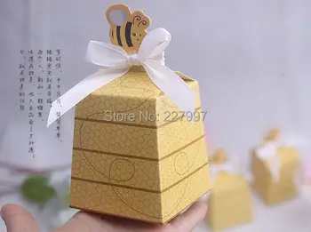 300PCS/LOT Cute Yellow Honey Bee Candy Box wedding baby shower birthday baptism party candy gift favor box
300PCS/LOT Cute Yellow Honey Bee Candy Box wedding baby shower birthday baptism party candy gift favor box