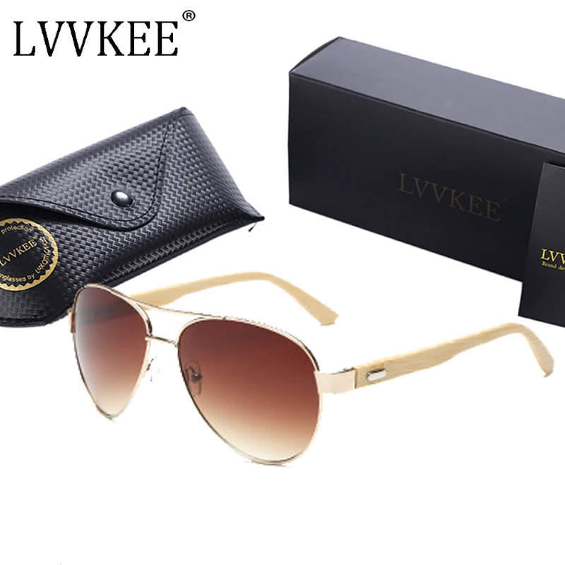 LVVKEE brand Aviation Bamboo Sunglasses 60mm brown lens Men Women Pilot Sun glasses Male lady UV400 Eyewear gafas oculos de sol
LVVKEE brand Aviation Bamboo Sunglasses 60mm brown lens Men Women Pilot Sun glasses Male lady UV400 Eyewear gafas oculos de sol
