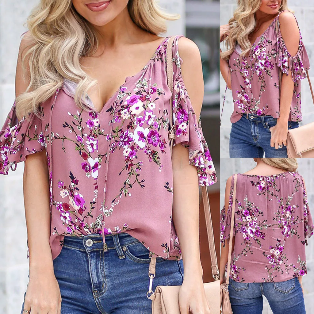 Womens Fashion Short Sleeve Off Shoulder Floral Print T-Shirt Casual Top 2019 New Drop Shipping
Womens Fashion Short Sleeve Off Shoulder Floral Print T-Shirt Casual Top 2019 New Drop Shipping