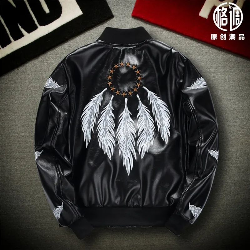Japanese Style Embroidery Pilot PU Leather Jacket for Women and Men Lovers Fashion Brand Printing Locomotives Coat Loose Coats
Japanese Style Embroidery Pilot PU Leather Jacket for Women and Men Lovers Fashion Brand Printing Locomotives Coat Loose Coats
