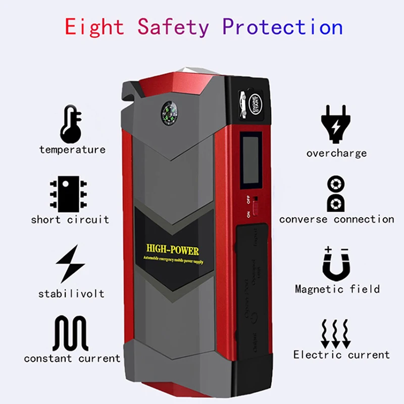 Multi-function Car Jump Starter Car Emergency 12V Car Battery Jump Starter Booster Mini Portable Power Bank 600A Peak Current
Multi-function Car Jump Starter Car Emergency 12V Car Battery Jump Starter Booster Mini Portable Power Bank 600A Peak Current