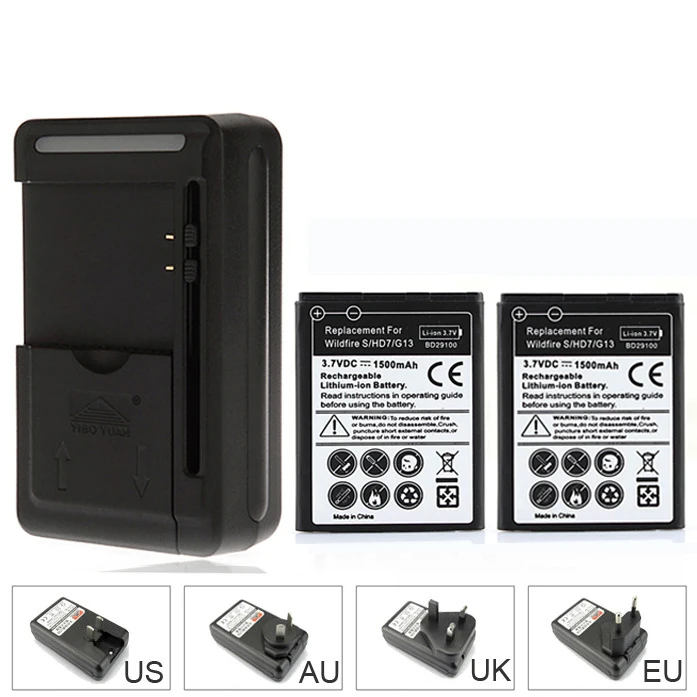 2x 1500mAh battery with Charger USB Port Adaptor for HTC HD3 HD7 T9292 Wildfire S G13 A510E Schubert Free Shipping
2x 1500mAh battery with Charger USB Port Adaptor for HTC HD3 HD7 T9292 Wildfire S G13 A510E Schubert Free Shipping