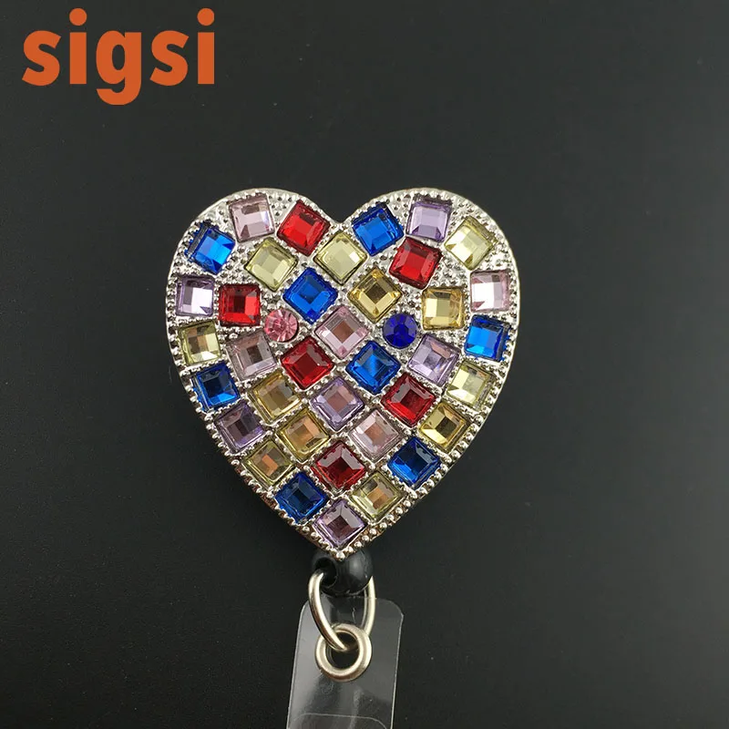 Colorful Rhinestone Heart Retractable Badge Reel/ ID Badge Holder / Brooch / Pendant
Colorful Rhinestone Heart Retractable Badge Reel/ ID Badge Holder / Brooch / Pendant