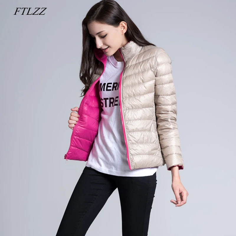 FTLZZ Winter Down Jacket Women Ultra Light 90% White Duck Down Double Side Short Coats Female Slim Warm Parkas
FTLZZ Winter Down Jacket Women Ultra Light 90% White Duck Down Double Side Short Coats Female Slim Warm Parkas