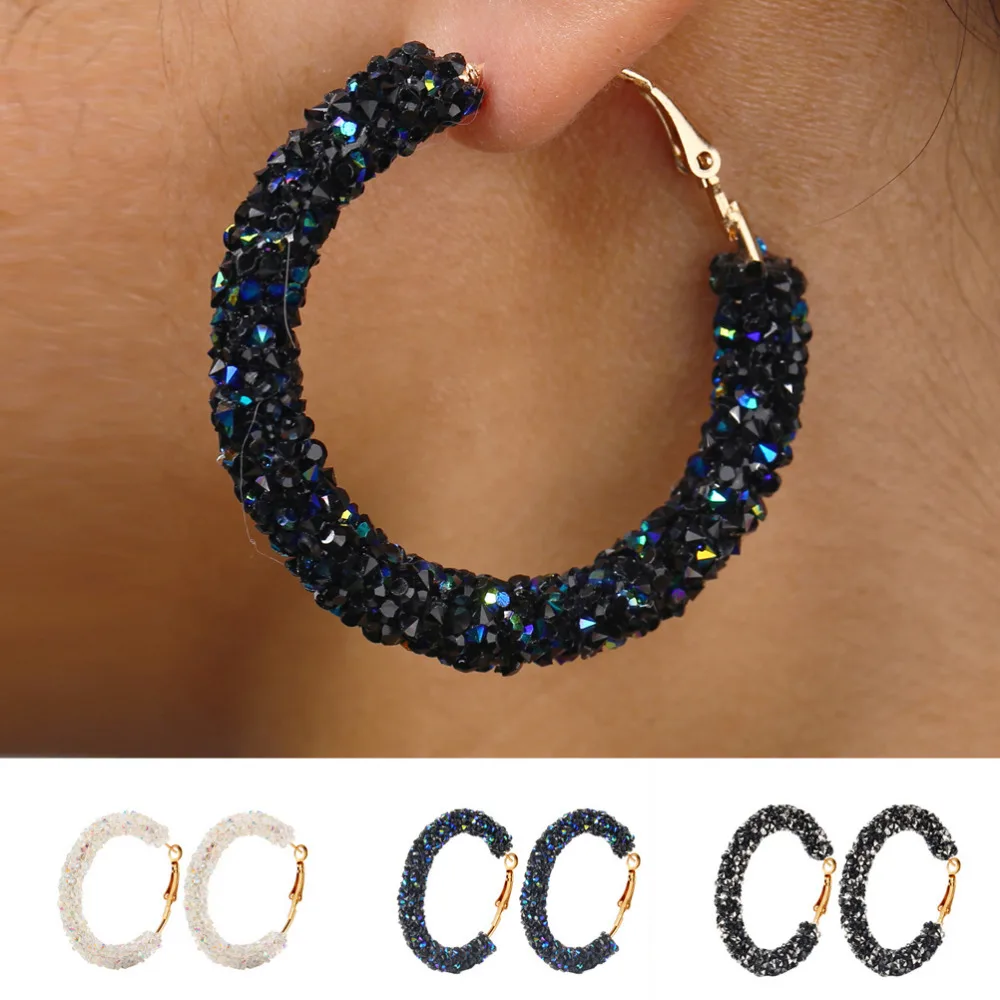 Hoop Earring For Women Charm Earrings Geometric Round Shiny Crystal Rhinestone Big Earring Fashion Jewelry Women Accessories
Hoop Earring For Women Charm Earrings Geometric Round Shiny Crystal Rhinestone Big Earring Fashion Jewelry Women Accessories