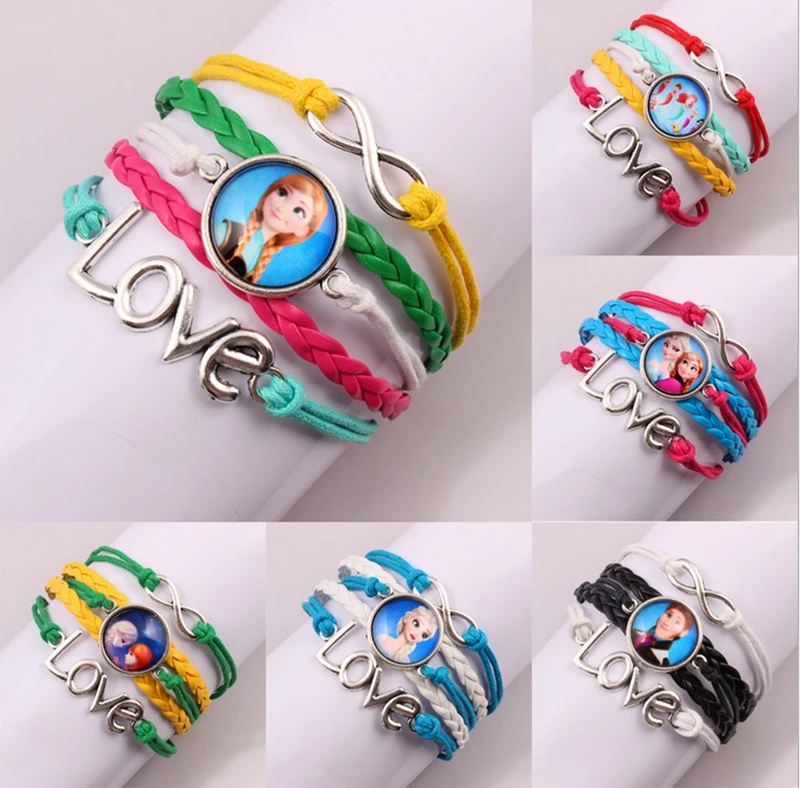 Fashion Snow Queen Antique Glass Charms cartoon Princess Braid Leather Bracelet Elsa Anna Heart Charm Bracelet girls gift 002#
Fashion Snow Queen Antique Glass Charms cartoon Princess Braid Leather Bracelet Elsa Anna Heart Charm Bracelet girls gift 002#
