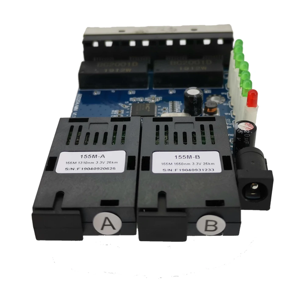 100M Fast Erhetnet 2F4E 10/100M Ethernet Switch 2 Fiber Port SC 25KM 4 UTP RJ45 Fiber Optical Switch PCBA Board
100M Fast Erhetnet 2F4E 10/100M Ethernet Switch 2 Fiber Port SC 25KM 4 UTP RJ45 Fiber Optical Switch PCBA Board
