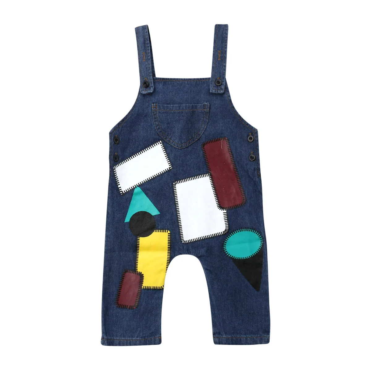 

2019 Newest Fashion Casual Toddler Kids Baby Boys Girls Clothes Denim Bib Pants Geometric Scrawl Jean Overalls Outfit 0-5T