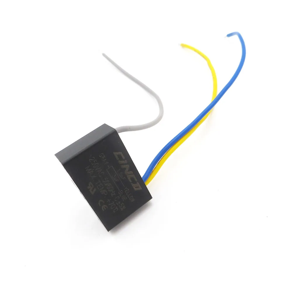 CBB61 1.5 uF + 3 uF 250V 3 wires Motor Run Capacitor electrical fan 3 Speed electric fanners Electronic Regulator Cable 250VAC
CBB61 1.5 uF + 3 uF 250V 3 wires Motor Run Capacitor electrical fan 3 Speed electric fanners Electronic Regulator Cable 250VAC