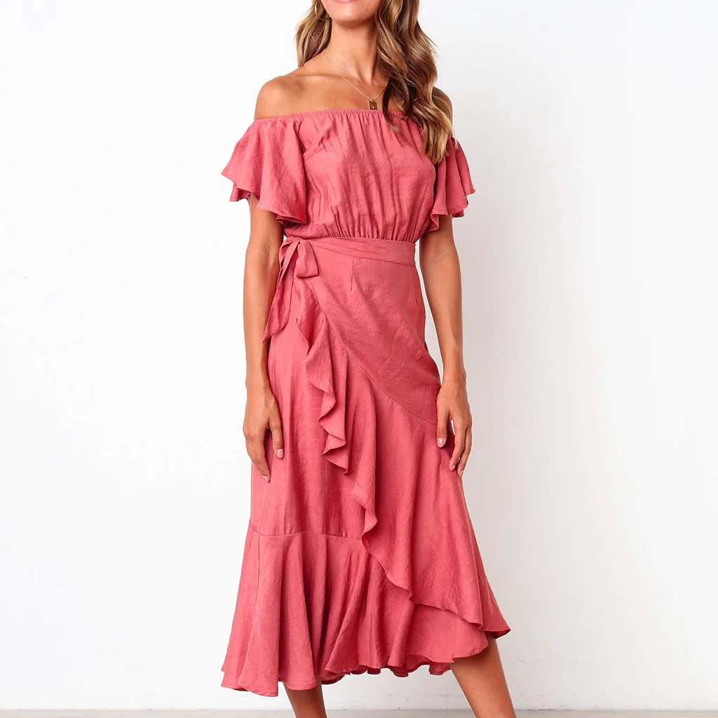 Womens Summer Off Shoulder Dress Ruffles Bow Split Party Bodycon Slim Long Dress summer dresses 2019 beach dresses vestidos NEW
Womens Summer Off Shoulder Dress Ruffles Bow Split Party Bodycon Slim Long Dress summer dresses 2019 beach dresses vestidos NEW
