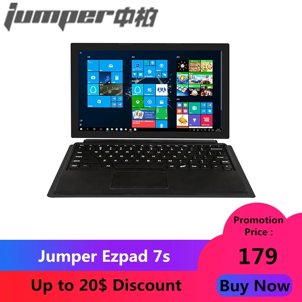 

Jumper Ezpad 7s Tablet PC 10.8" Intel Cherry Trail Z8350 Quad Core 1.44-1.92GHz 4GB RAM 64GB ROM 2.0MP tablet PC HDMI laptop