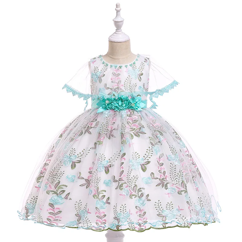 Flower Girls Dress Kids Flower Embroidery Party Wedding Dress with Lace Cape Formal Children Clothing
Flower Girls Dress Kids Flower Embroidery Party Wedding Dress with Lace Cape Formal Children Clothing