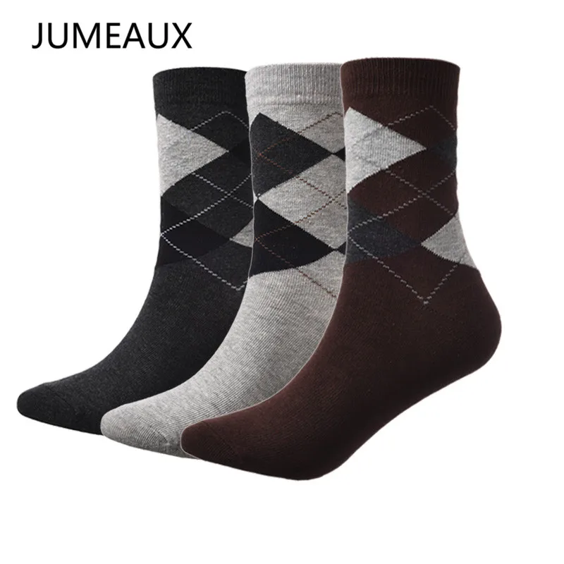 Image JUMEAUX 3 Pairs Lot Summer Men Socks Breathable Cotton Classic Business Brand Dress Socks for Male Hot Sale