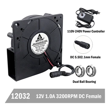 Gdstime 12V Ball 120mm 12032 Blower Fan BBQ DC Female 5.5x2.1mm + AC Power Controller 110v 120v 220v 240v Speed Control
Gdstime 12V Ball 120mm 12032 Blower Fan BBQ DC Female 5.5x2.1mm + AC Power Controller 110v 120v 220v 240v Speed Control