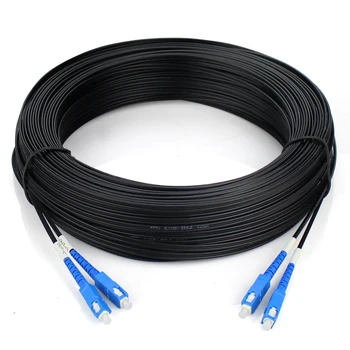 

250M Outdoor SM DX FTTH Fiber Optic Drop Cable Patch Cord SC to SC Singlemode Duplex SC-SC 200 Meters Drop Cable Patch Cord