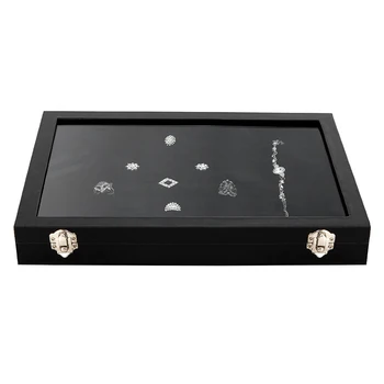 100 Slot Earring Ring Jewelry Display Storage Box Tray Case Organizer Holder w/ Glass Top Black
100 Slot Earring Ring Jewelry Display Storage Box Tray Case Organizer Holder w/ Glass Top Black