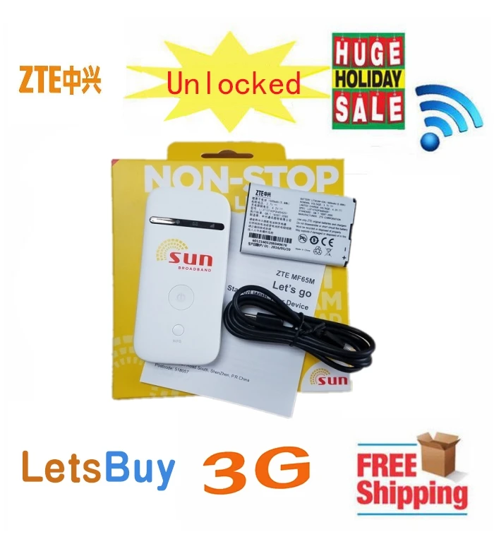 

Unlocked ZTE MF65 MF65m 21.6Mps 3G HSDPA Wireless Router Mobile WiFi PK E5220 5330 R206