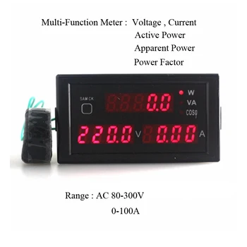 Multi-Functional LED Display Panel Meter Voltmeter Ammeter Active and Apparent Power Power Factor AC80-300V/200-450V 0-100A
Multi-Functional LED Display Panel Meter Voltmeter Ammeter Active and Apparent Power Power Factor AC80-300V/200-450V 0-100A