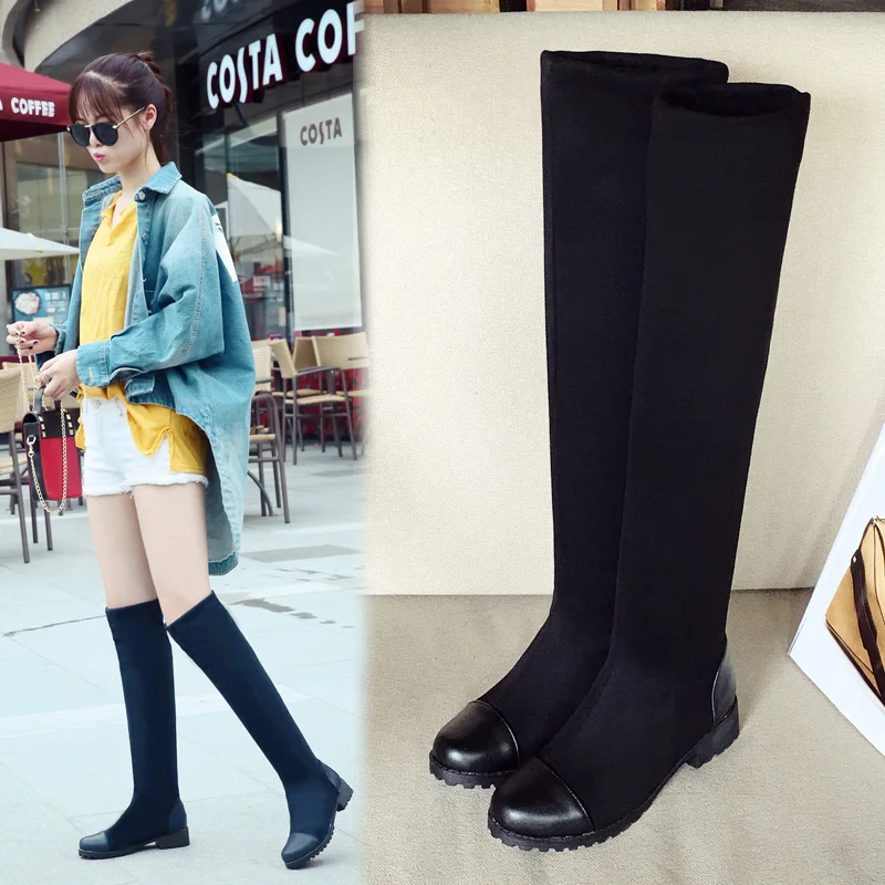 Size 34-43 Autumn Women's high-quality shoes elastic material platform women's boots 2019 new knee boots high boots with height
Size 34-43 Autumn Women's high-quality shoes elastic material platform women's boots 2019 new knee boots high boots with height