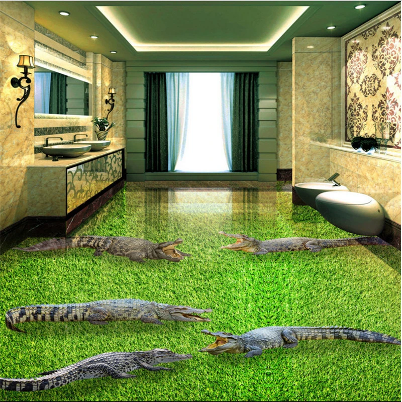 beibehang Custom Nonwovens Waterproof Wallpaper Crocodile Grassland 3D Stereo Bathroom Living Room Floor Tile Painting
beibehang Custom Nonwovens Waterproof Wallpaper Crocodile Grassland 3D Stereo Bathroom Living Room Floor Tile Painting