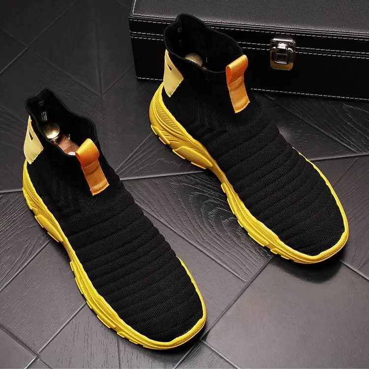 ERRFC European Style Mens Black Casual Comfort Shoes Fashion Forward Yellow Breathable Sock Shoes Man Platform Leisure Zapatos
ERRFC European Style Mens Black Casual Comfort Shoes Fashion Forward Yellow Breathable Sock Shoes Man Platform Leisure Zapatos