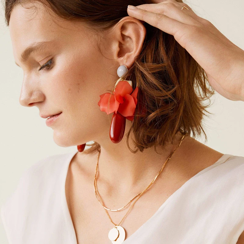 Acrylic Floral Women Dangle Earrings Water Drop Pearl Pendants Romantic Creative ZA Drop Earrings aretes ET1223
Acrylic Floral Women Dangle Earrings Water Drop Pearl Pendants Romantic Creative ZA Drop Earrings aretes ET1223