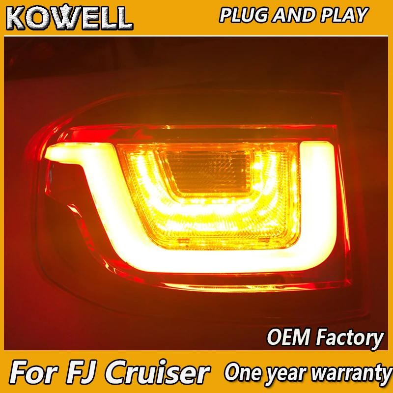 KOWELL автомобиля для Taillamp Toyota FJ Cruiser светодиодный фонарь светильник 2007-2015 хвост с DRL