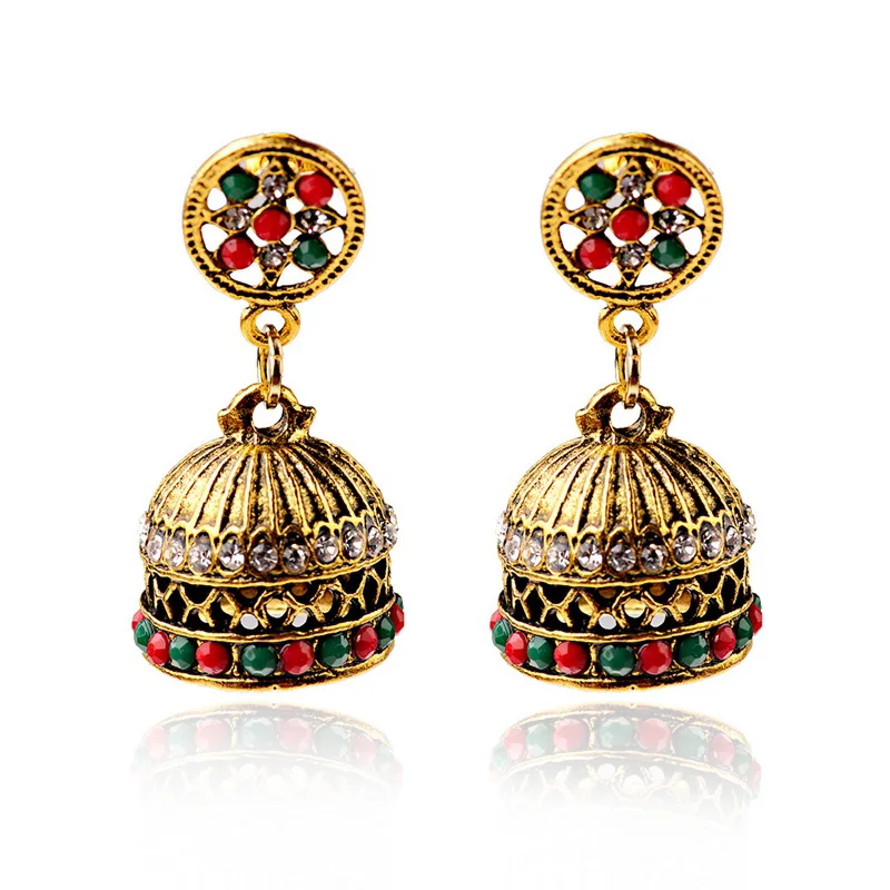 Amader Classical Gold Jhumka Indian Earrings Women Ethnic Drop Earring Rhinestone Earrings Lantern Palace Brincos Jewelry HXE076
Amader Classical Gold Jhumka Indian Earrings Women Ethnic Drop Earring Rhinestone Earrings Lantern Palace Brincos Jewelry HXE076