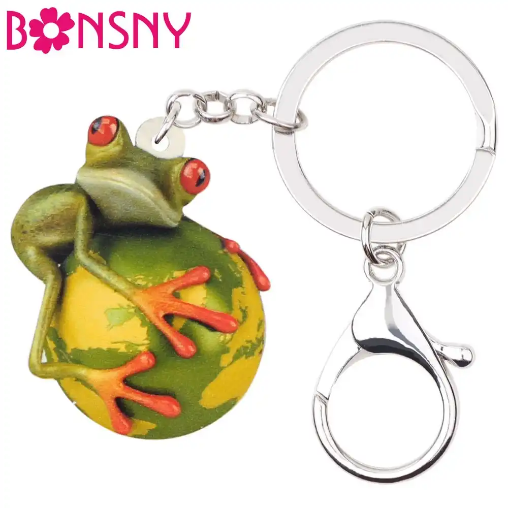 frog key chains keychains rings novelty animal jewelry gifts for