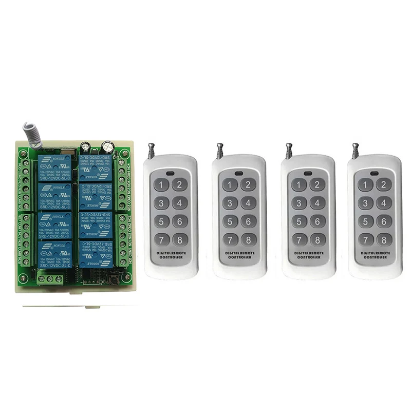 DC 12V 24V 8 CH каналы 8CH RF беспроводной пульт дистанционного управления Система дистанционного управления приемник передатчик 8CH реле 315/433 MHz
DC 12V 24V 8 CH каналы 8CH RF беспроводной пульт дистанционного управления Система дистанционного управления приемник передатчик 8CH реле 315/433 MHz