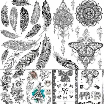 Black Lace Sexy Women Girls India Feather Fake Tattoos Stickers Chains Arm Temporary Tattoo Mandala Flora Custom Tato Body Art
Black Lace Sexy Women Girls India Feather Fake Tattoos Stickers Chains Arm Temporary Tattoo Mandala Flora Custom Tato Body Art