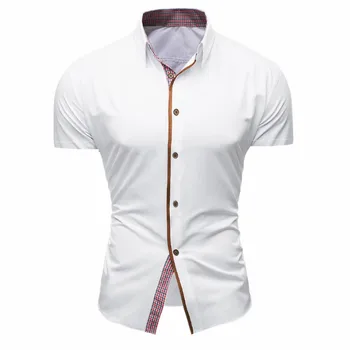 2019 Summer New Men's Shirt Brand white brown Color collision stitching Men Cotton Short Sleeves Dress lapel Cardigan Shirt
2019 Summer New Men's Shirt Brand white brown Color collision stitching Men Cotton Short Sleeves Dress lapel Cardigan Shirt