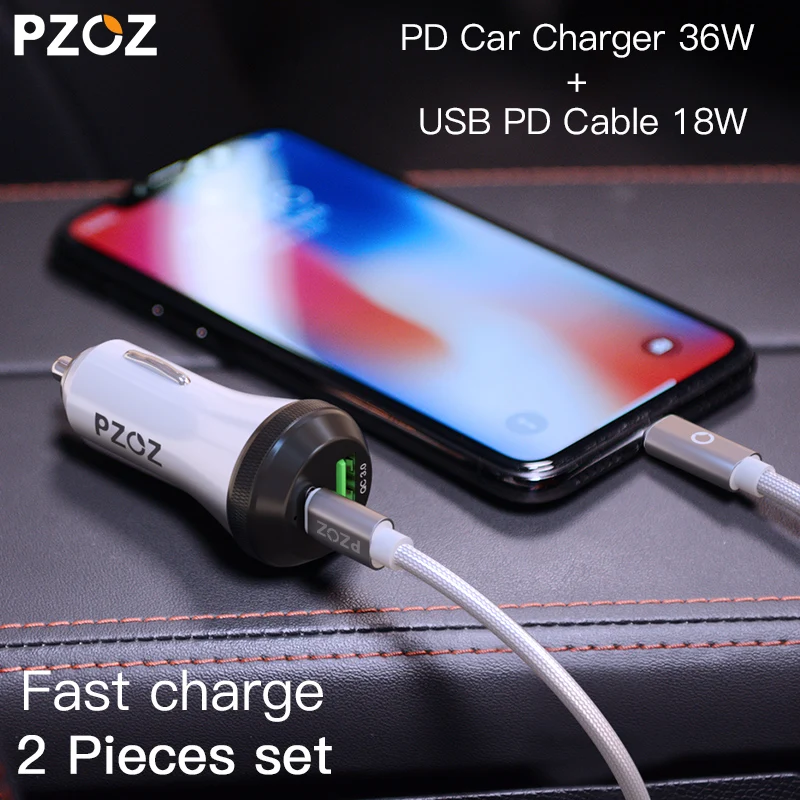 PZOZ PD Car Charger 18W 36W Dual USB charging Phone Adapter Car Quick Charge 3.0 For iPhone X 8 Plus Samsung Xiaomi car-charger
PZOZ PD Car Charger 18W 36W Dual USB charging Phone Adapter Car Quick Charge 3.0 For iPhone X 8 Plus Samsung Xiaomi car-charger