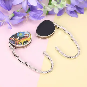 Oval Couples Cat Foldable Folding Purse Bag Handbag Hanger Table Hook Holder New 
Oval Couples Cat Foldable Folding Purse Bag Handbag Hanger Table Hook Holder New