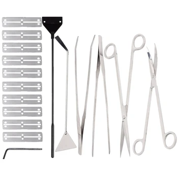 New Aquarium Scraper Tools Kit Tweezers Curve Scissor Storage Holder Fish Tank Water Plants Grass Stainless Steel Cleaning Tool
New Aquarium Scraper Tools Kit Tweezers Curve Scissor Storage Holder Fish Tank Water Plants Grass Stainless Steel Cleaning Tool